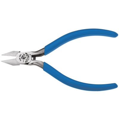 KLED244-5C image(0) - Klein Tools Diagonal Cutting Pliers, Electronics, Pointed Nose, Narrow Jaw, 5-Inch
