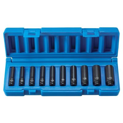 GRE9710D image(0) - Grey Pneumatic 1/4" Surface Drive 10 Piece Deep Set