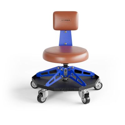 VYPRSS-BR-BL image(0) - Vyper Industrial 300 lb Capacity Robust Steel Sport Shop Chair - Brown/Blue