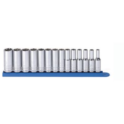 KDT80554 image(1) - GearWrench 14 Piece 3/8 Inch Drive 6 Point Deep Metric Socket Set