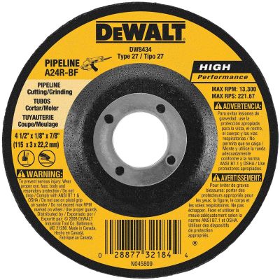 DWTDW8434 image(0) - DEWALT 4" x 1/4" x 5/8" High Performance Metal Grinding Wheel