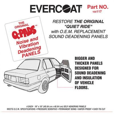 FIB116 image(1) - Fibre glass Evercoat Q-Pad 100116 Sound Deadening Panel, 12 x 12 in, Fiberglass, Black
