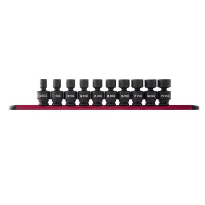 SUN3657 image(0) - SUNEX 3/8" Drive 10 Piece Metric Universal Impact Socket