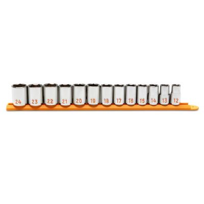 KDT80702H image(0) - GEARWRENCH 13 Piece 1/2" Drive 6 Point Metric Hi-Viz Socket Set