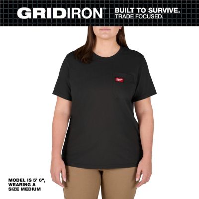 MLWF451B-XS image(0) - Milwaukee Tool Women's GRIDIRON Pocket T-Shirt - Short Sleeve -  Black -  XS