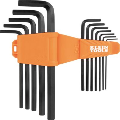 KLELS12 image(0) - Klein Tools L-Style Long Hex Key Set, SAE, 12-Piece