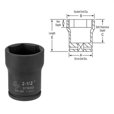 GRE3788D image(0) - Grey Pneumatic 3/4" Drive x 2-3/4" Deep Truck Pinion Locknut  Socket