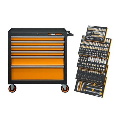 KDTMEGAMOD358 image(0) - Gearwrench 358 Piece MEGAMOD Metric Mechanics Tool Set in Modular Foam Trays with Rolling Cabinet