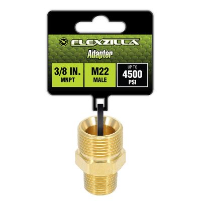 LEGPW3005 image(0) - Flexzilla Adapter, 3/8" MNPT x M22 Male, Brass