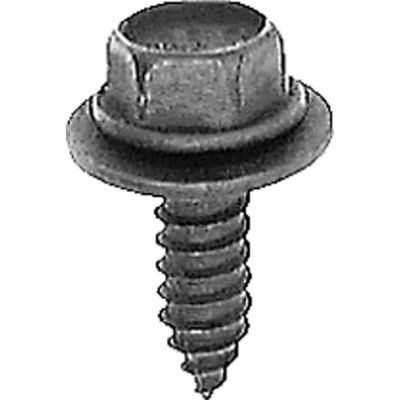 AVC12351 image(0) - AUVECO 12351 Hex Washer Head Sems AB Point Tapping Screw, M6.3 x 1.81 mm x 20 mm L, Black Phosphate/Polyseal