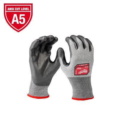 MLW48-73-8752 image(0) - Milwaukee Tool Cut Level 5 High-Dexterity Polyurethane Dipped Gloves - Large