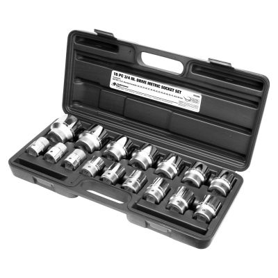 WLMW34906 image(0) - Wilmar Corp. / Performance Tool 16 Piece 3/4" Drive Metric 12pt Socket Set