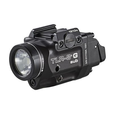 STL69438 image(0) - Streamlight TLR-8 X G Sub (1913) - Includes High and Low Switches, (1) CR123A Lithium Battery, Multi-Tool, and Mounting Kit with Keys - Box - Black