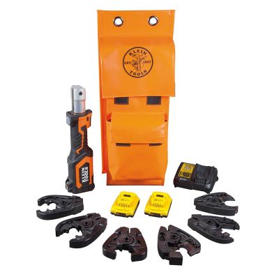 KLEBAT207T14 image(0) - Klein Tools Battery-Operated Cutter/Crimper Kit, 2 Ah