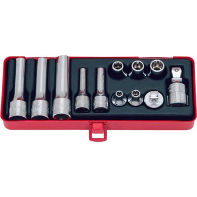 KKN4254 image(0) - Ko-ken USA 4254 3/8, 1/2 Sq. Dr. 12 Piece TORX&Acirc;&reg; Short/Deep Socket set E6-E14