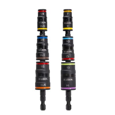 KLE32934 image(0) - Klein Tools 9-in-1 Impact Rated Flip Socket Set