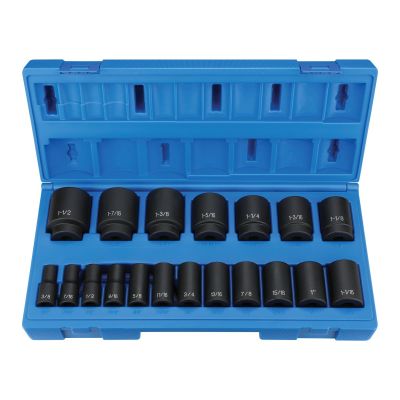 GRE1319SD image(0) - Grey Pneumatic 1/2" Drive 19 Pc. Semi-Deep Fractional Set