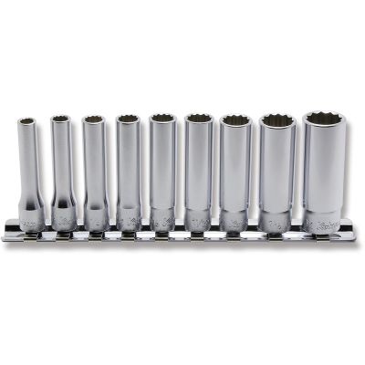KKNRS2305A-9 image(0) - Ko-ken USA RS2305A/9 1/4 Sq. Dr. Socket set 3/16-1/2 12 point  9 pieces