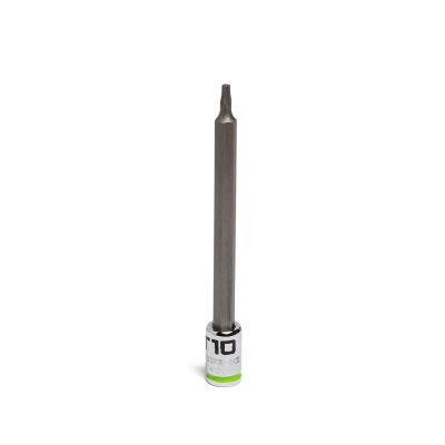 GETSTA10L image(0) - Grip Edge Tools 1/4" Dr RPT Long Star Bit Socket T10