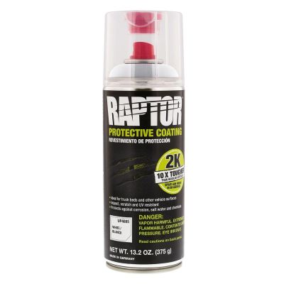 UPO4885 image(0) - U Pol Products RAPTOR UP4885 2K Bedliner Aerosol, 13.2 oz Aerosol Can, White, 14.5 sq-ft Coverage, 5 to 7 days Curing