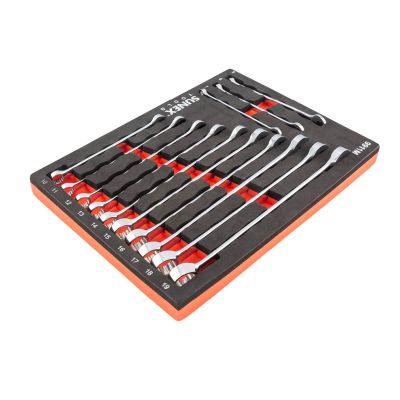 SUN9911M image(0) - SUNEX 13 Pc. V-Groove Metric Wrench Set in EVA Foam 7mm-19mm