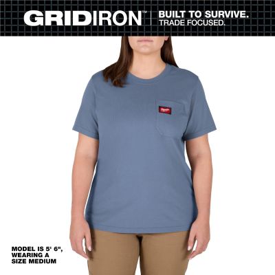 MLWF451U-S image(0) - Milwaukee Tool Women's GRIDIRON Pocket T-Shirt - Short Sleeve -  Blue S