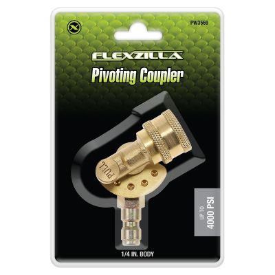 LEGPW3569 image(0) - Flexzilla Pivoting Coupler, 1/4" Body, Brass/Steel