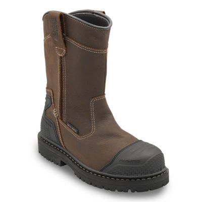 FSIA7386-7-5D image(0) - Avenger Work Boots Hammer MAX Wellington - Men's - CN|EH|PR|WP|HR|SR|SF|B&W - Brown - Size: 7.5 - D - (Regular)