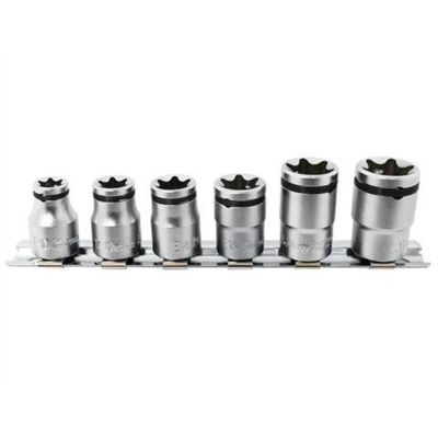 KKNRS3425-6-2B image(0) - Ko-ken USA 3/8 Sq. Dr. 6 Piece NUT GRIP&reg; TORX&reg; Socket set E10-E20