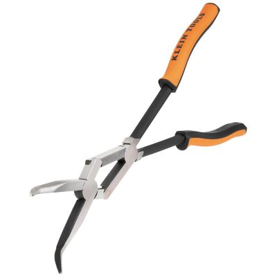 KLE71401 image(0) - Klein Tools Pliers, Long Reach Needle Nose Pliers, Bent Nose, 13-Inch