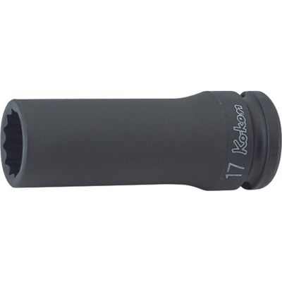 KKN14305M-18 image(0) - Ko-ken USA 14305M-18 1/2 Sq. Dr. Socket 18mm 12 point Length 80mm