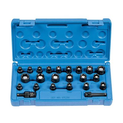 GRE9723G image(0) - Grey Pneumatic 1/4" Drive 23 Piece Standard Length SAE/Met. Magnetic Set