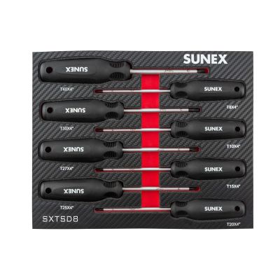 SUNSXTSD8 image(0) - SUNEX Torx&reg; Magnetic 8 Piece Screwdriver Set in EVA Foam