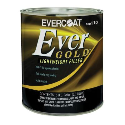 FIB110 image(0) - Fibre glass Evercoat EverGold 100110 Lightweight Body Filler, 3 L Can, Yellow, Liquidy Paste