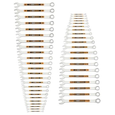 KDT81919H image(0) - GEARWRENCH 44 Piece 12 Point SAE/Metric Hi-Viz Long Pattern Combination Wrench Set