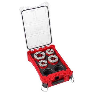 MLW48-36-1063 image(0) - Milwaukee Tool Milwaukee&reg; Compact 1/2 Inch-1-1/4 Inch ALLOY NPT Portable Pipe Threading Forged Aluminum Die Head Kit