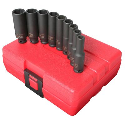 SUN1812 image(0) - SUNEX SOCKET SET IMPACT 1/4IN. DRIVE 9 PC. DEEP METRIC