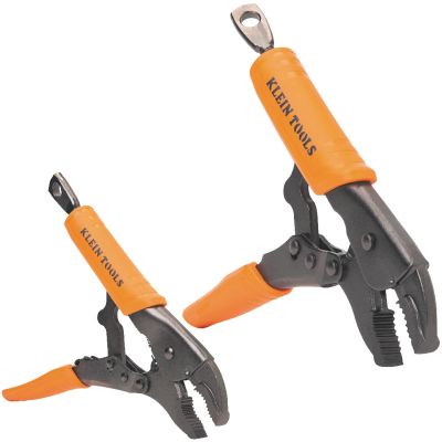 KLE38662 image(0) - Klein Tools C-Clamp Locking Pliers with Swivel Jaws Set, 6- and 11-Inch, 2-Piece