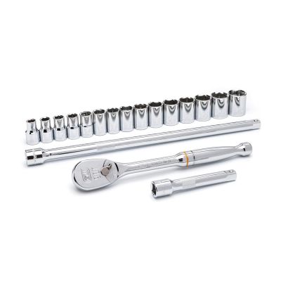 KDT80708 image(0) - GearWrench 18 Piece 1/2 Inch Drive 6 Point Standard Metric Mechanics Tool Set