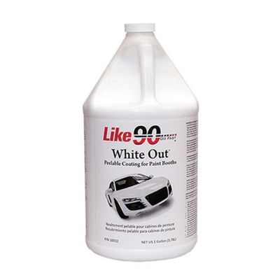 LKE10033 image(0) - Like 90 White Out 10033 Peelable Booth Coating, 5 gal Can, 150 sq-ft/gal Coverage, White