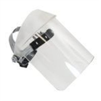 OBR128R image(0) - Oberon Face Shield with Ratcheting Headgear - Scratch Resistant Polycarbonate - Window: Clear