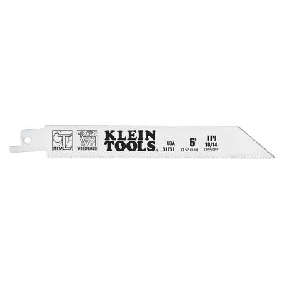 KLE31731 image(0) - Klein Tools Reciprocating Saw Blades, 10/14 TPI, 6-Inch, 5-Pack