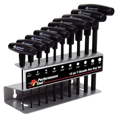 WLMW80274 image(0) - Wilmar Corp. / Performance Tool 10 Piece SAE T-Handle Hex Key Set