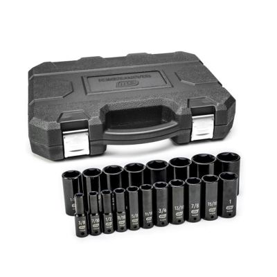 KDT84934N image(0) - GearWrench 19 Piece 1/2 Inch Drive 6 Point Deep Impact SAE Socket Set