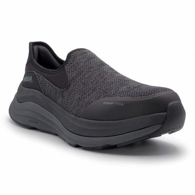 MCFMC115-9-5D image(0) - Mega Comfort ERGO Delta Slip-On CT - Men's Low Top Shoes - CT|EH|SF|SR - Black / Forged Iron - Size: 9.5 - D - (Regular)