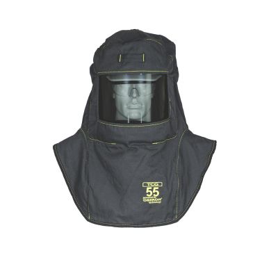 OBRTCG55-C image(0) - OBERON Hood with Hard Cap - Arc Flash - 55 Cal TCG - Color: Black - Window: True Color Grey (TCG)