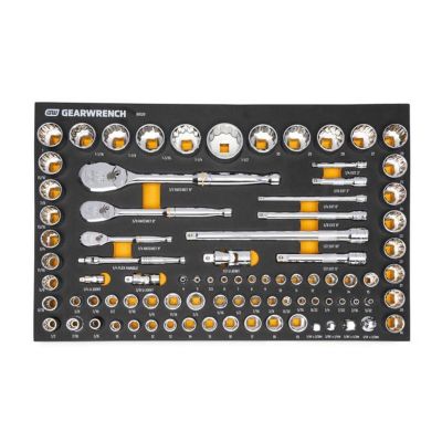 KDT86529 image(0) - GearWrench 83 Piece 1/4", 3/8", & 1/2" 90-Tooth SAE/Metric Mechanics Tool Set with Foam Storage Tray