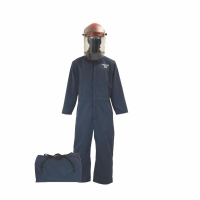 OBRTCG2P-CKE-NB-L image(0) - OBERON Bag Kit - Arc Flash - 12 Cal TCG2P - Comes With Coveralls, Hard Cap, Face Shield, Balaclava & Storage Bucket - Color: Navy Blue - Size: Large