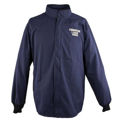 OBRLAN2ST-CT-ES-M image(0) - OBERON Coat - Arc Flash - 12 Cal LAN Series Deluxe - With Escape Strap - Color: Navy Blue - Size: Medium