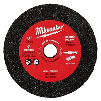 MLW49-94-3000 image(1) - Milwaukee Tool 3-PK, 3" METAL CUT OFF WHEEL MAX 20,000 RPM